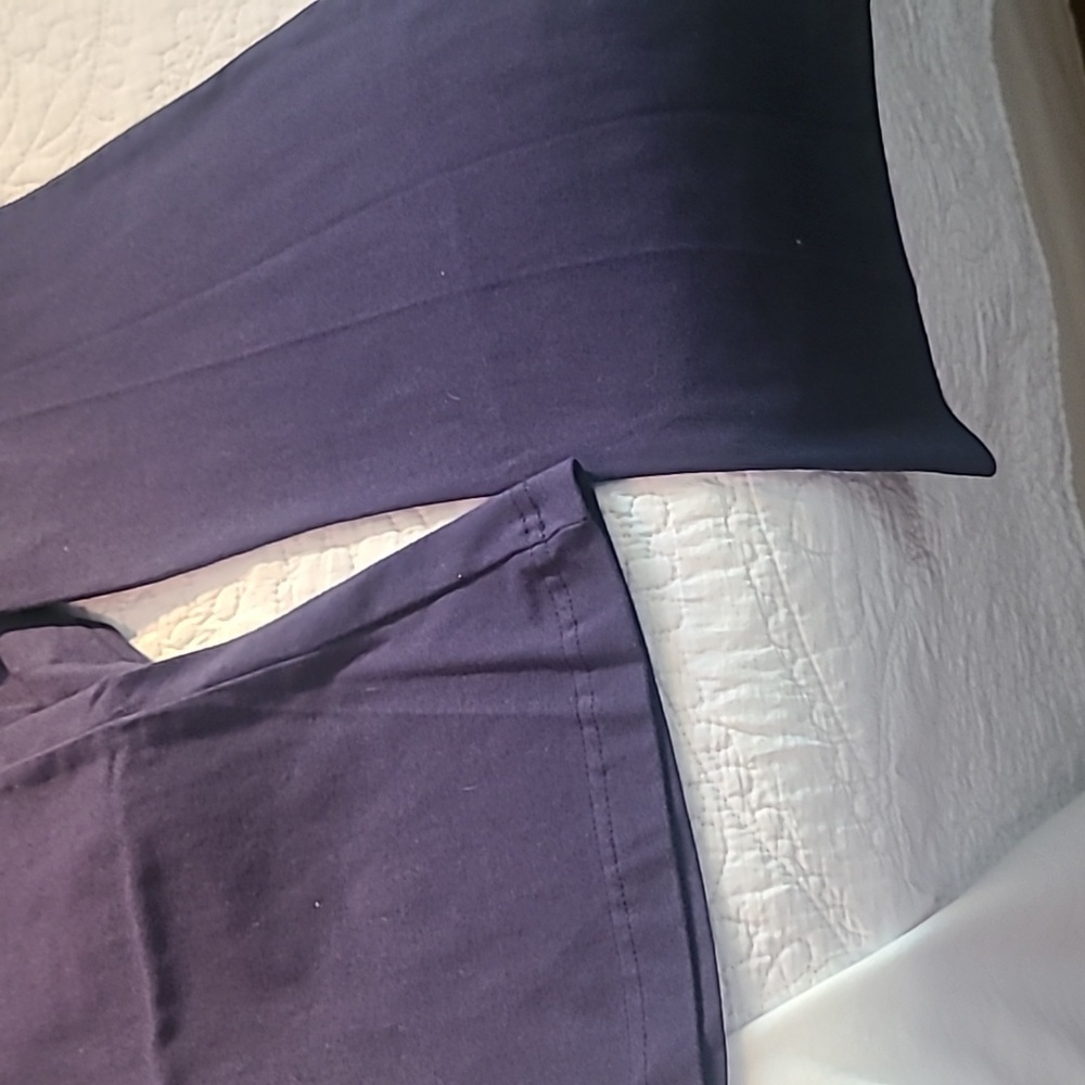 Shades of love blue yoga pants sz small blue flared just bella logo - Picture 3 of 4